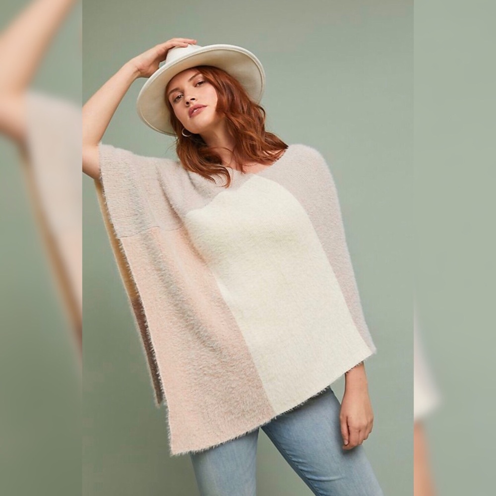 Anthropologie Jordan Colourblocked Poncho